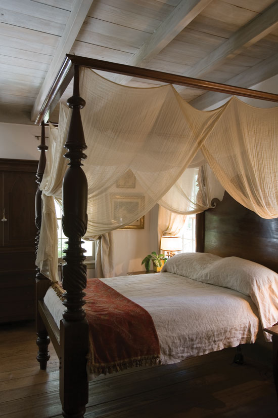 Madeleine loves waking up in her antique four-poster bed with the sunlight streaming through windows that overlook her lush gardens.